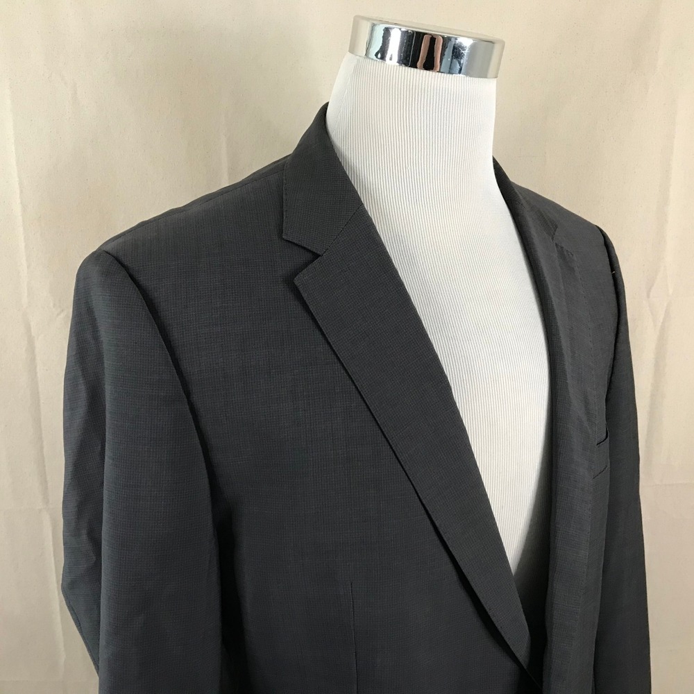 Hugo Boss 44L James4 Sharp6 Sport Coat Wool Gray Check Two Button Double Vented